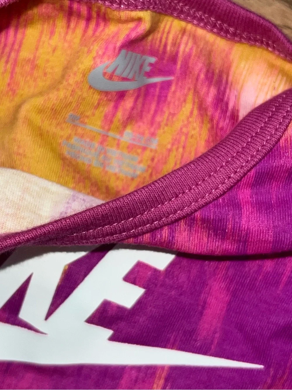 Nike Baby Girls' Pink & Yellow Tie-Dye Two-Piece Set 9 months - Picture 4 of 5